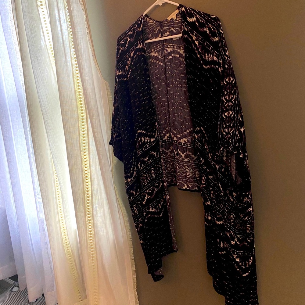 black aztec kimono